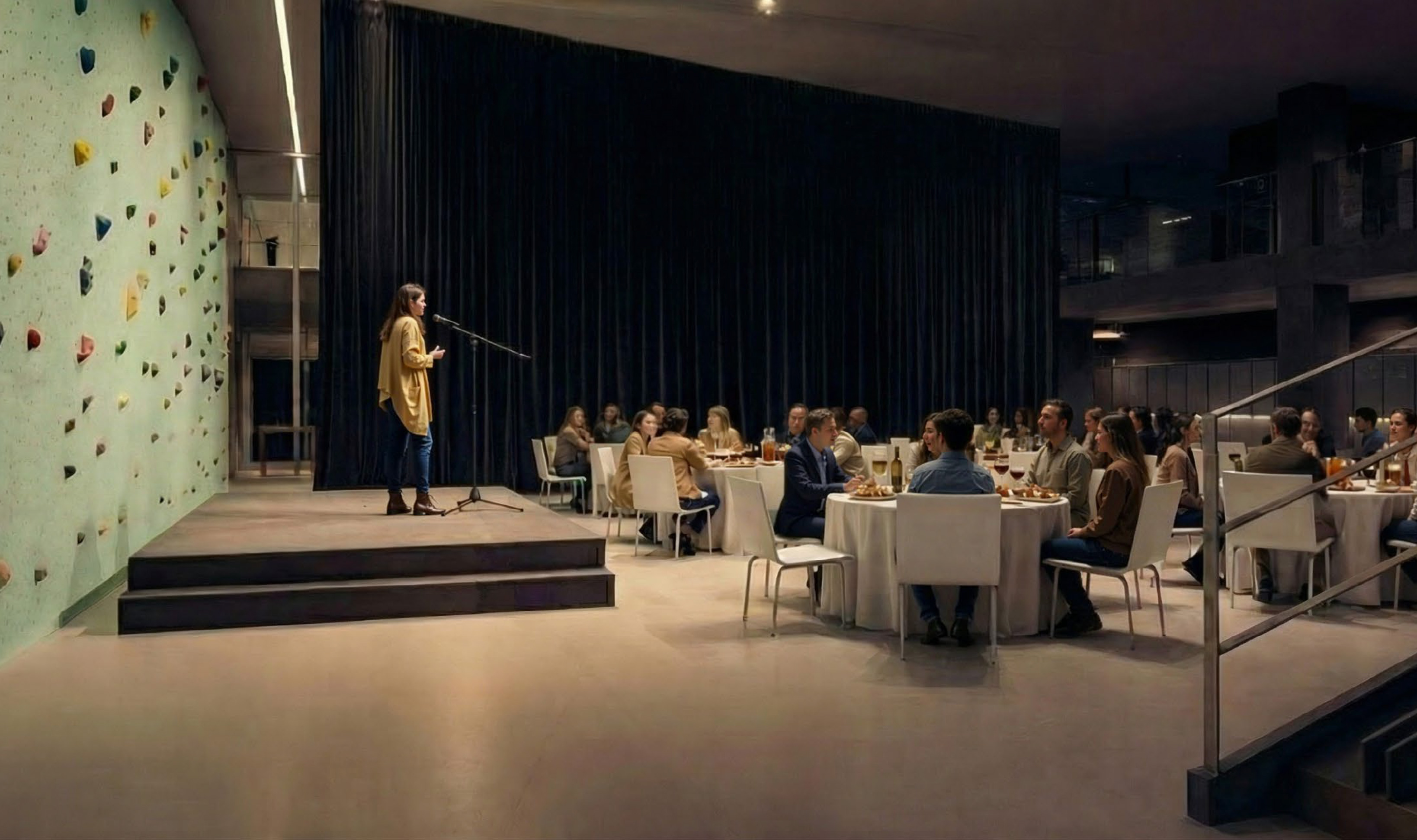 Multi-use event space that fosters collaboration and creativity